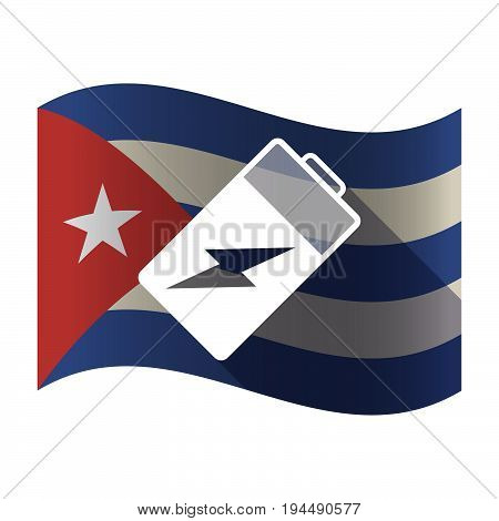 Isolated Cuba Flag With A Battery