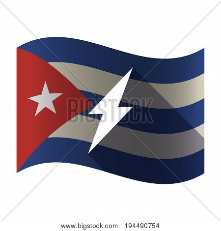 Isolated Cuba Flag With A Lightning