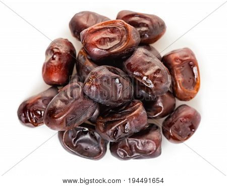 Top View Of Dates, Phoenix Dactylifera Isolated On White Background