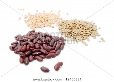 Piselli, lenticchie e fagioli bianchi rosso