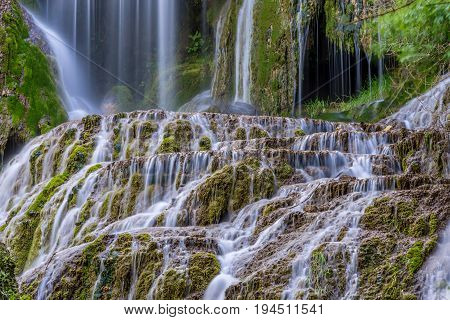 Krushuna waterfalls in bulgaria at spring days
