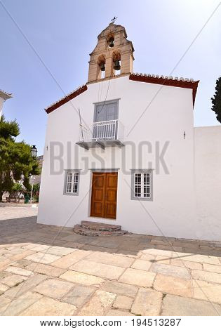 traditional chapel at Hydra island Saronic Gulf Greece