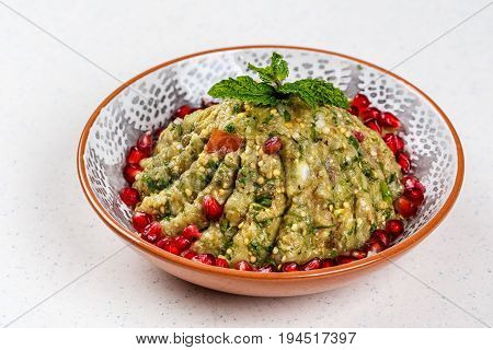 Raheb Salad include Tomato, Bell Peppers, Parsley, Garlic, Onions, Freshly Squeezed Lemon Juice Virgin Olive Oil