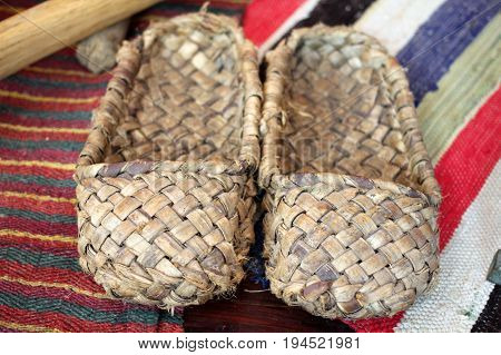 Old Bast Shoes (traditional Russian Footwear)