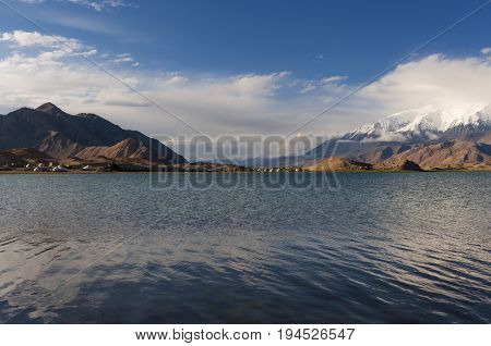 The Karakul Lake in the province of Xinjiang in Northwestern China; Concept for travel in China