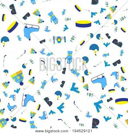 Hockey seamless pattern flat style for web illustration