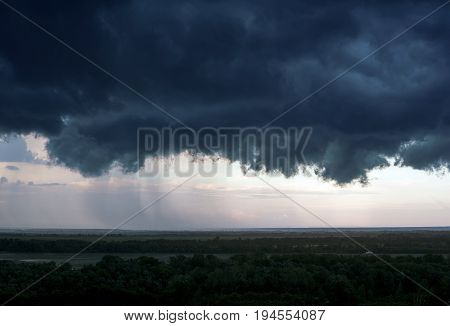 A Black Storm Cloud Above The City