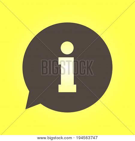 Info speech bubble symbol. Flat design style.