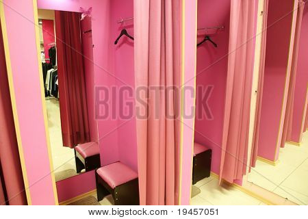 Fitting room in a modern boutique