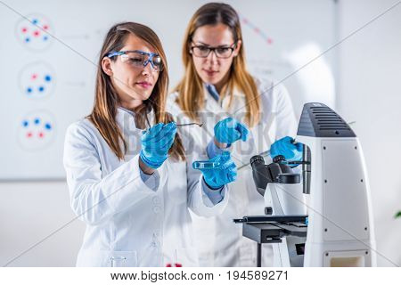 Research In The Lab, Toned Image, Color Image, Two People
