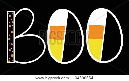 Festive Cute Happy Halloween Holiday Boo Lettering