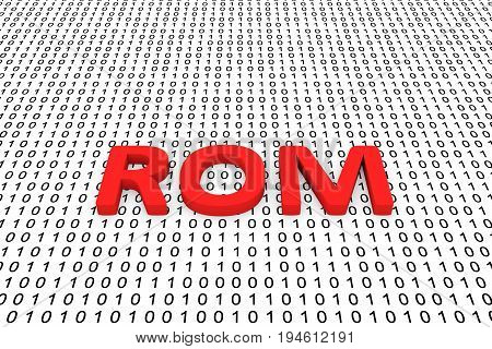 ROM in the form of binary code, 3D illustration