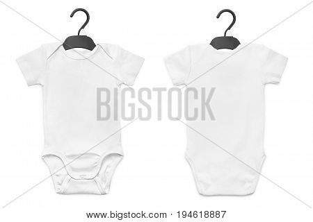 White baby onesie isolated over white background. Good for insert your design