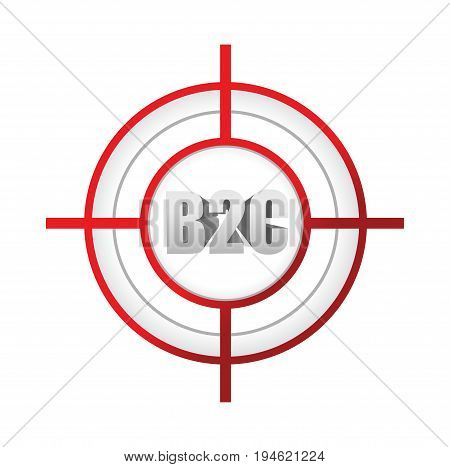Big Business To Customer Target Sign Concept Illustration Design Over A White Background