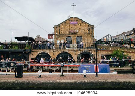 UK London - 08 April 2015: The Camden Market in London England. Camden is the fourth most popular visitor attraction in London.