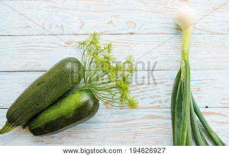 Still Life Of Cucumbers And Other Vegetables