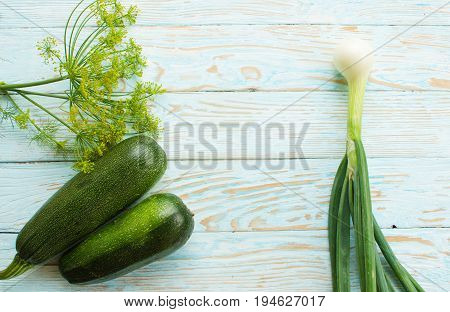 Still Life Of Cucumbers And Other Vegetables
