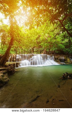 Huay Mae Kamin Waterfall In Khuean Srinagarindra National Park, Kanchanaburi, Thailand