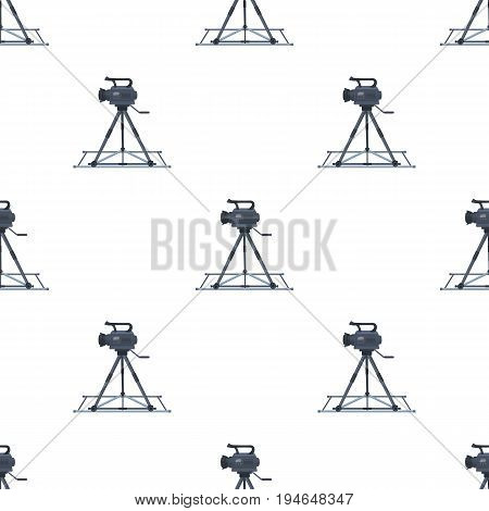Camera moving on rails.Making movie single icon in cartoon style vector symbol stock illustration .