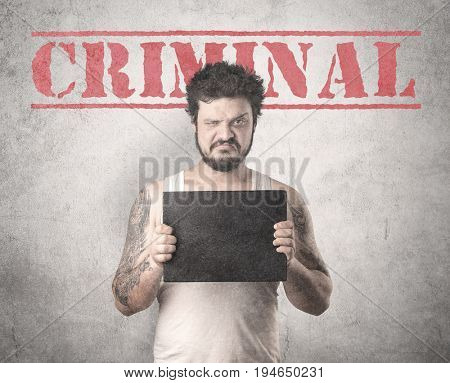 Caught gangster with criminal background.