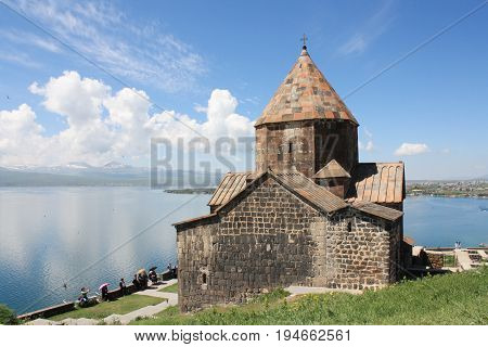 The monastery on the coast of Lake Sevan