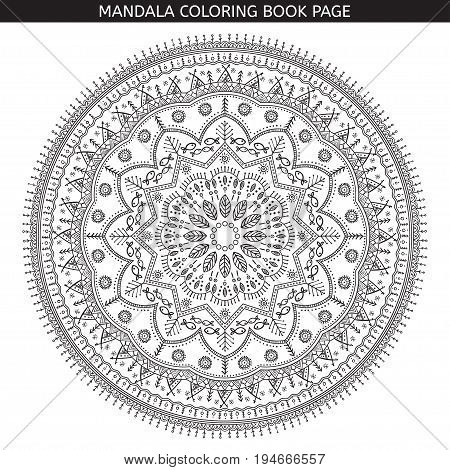 Flower Mandala. Vintage decorative elements. Oriental pattern vector illustration. Islam, Arabic Indian ottoman motifs. Coloring book page