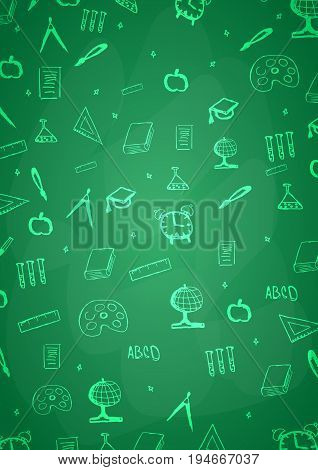 Welcome Back To School Banner With Different School Objects.