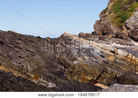 Rugged Rocky Coastline - Blueys Beach, New South Wales, Australia