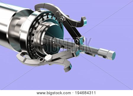 3d illustration of bearing puller isolated on blue