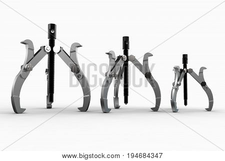 3d illustration of bearing puller isolated on white