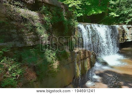 A waterfall at Nerstrand Big Woods State Park in Minnesota
