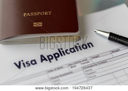 Visa Application Form To Travel Immigration A Document