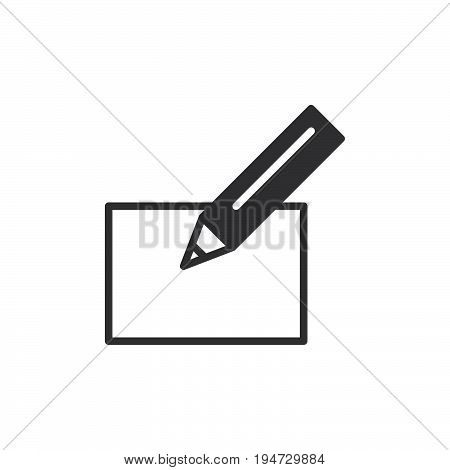 Pen and paper icon vector filled flat sign solid pictogram isolated on white. Write symbol logo illustration. Pixel perfect graphics