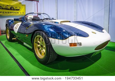 STUTTGART GERMANY - MARCH 17 2016: Racing car Ginetta G33 Limited 1991. Europe's greatest classic car exhibition 