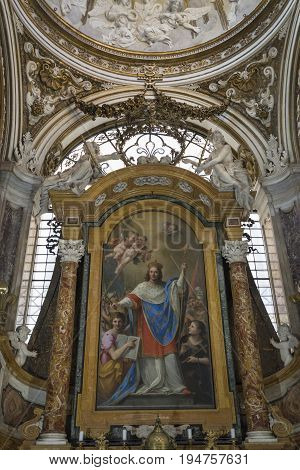 Church Saint Agnes (Santa Agnese) in Agone. Church by Francesco Borromini. 17-th century Baroque church in Rome. Italy June 2017