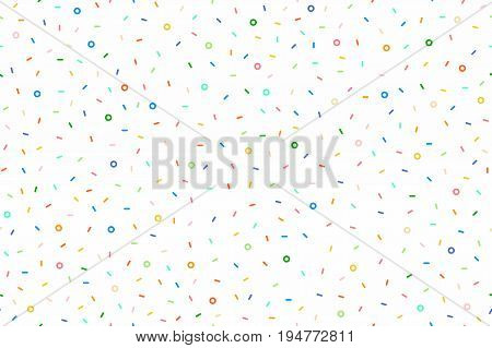 Geometric Pattern outlined colorful seamless pattern on white background