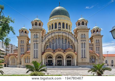 PATRAS, GREECE - MAY 28, 2015: Saint Andrew Church, the largest church in Greece, Patras, Peloponnese, Western Greece
