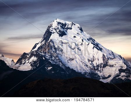 Annapurna South Peak - View From Poon Hill On Annapurna Circuit Trek, Nepal