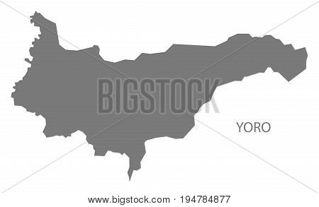 Yoro Honduras map grey illustration silhouette shape
