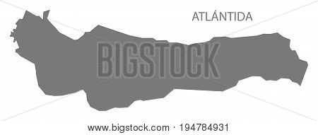 Atlantida Honduras Map grey illustration silhouette shape