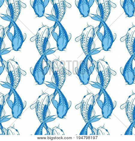 Koi Fish Seamless Pattern