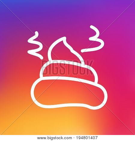 Isolated Shit Outline Symbol On Clean Background. Vector Pile Of Poo Element In Trendy Style.