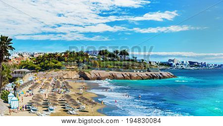 El Duque beach at Costa Adeje. Tenerife Canary Islands Spain