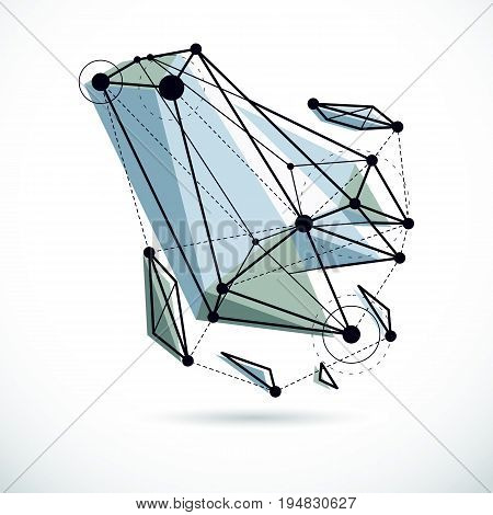 Tech abstract shape vector polygonal figure. Communication technologies modern illustration.
