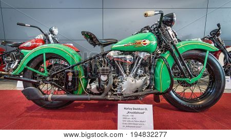 STUTTGART GERMANY - MARCH 17 2016: Motorcycle Harley-Davidson EL 