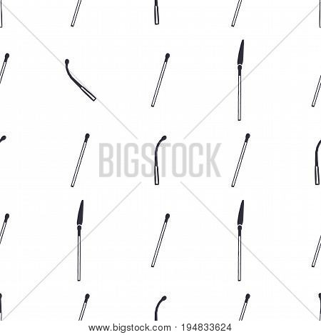 Seamless texture with different matches on white background. Pattern wallpaper. Stock vector illustration.