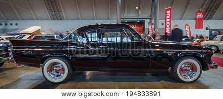STUTTGART GERMANY - MARCH 17 2016: Vintage car Studebaker Silver Hawk 1957. Europe's greatest classic car exhibition 