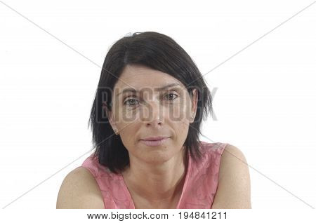 portrait of a woman on white bacground
