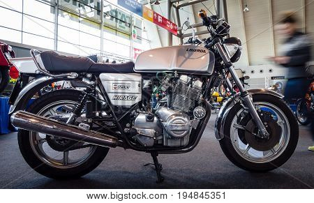 STUTTGART GERMANY - MARCH 18 2016: The serial model motorcycle Laverda 1200 Mirage 1979. Europe's greatest classic car exhibition 
