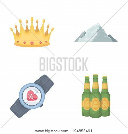 decoration, fitness and other  icon in cartoon style.travel, alcohol icons in set collection.